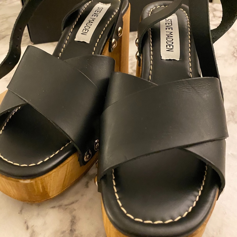 Steve Madden Marsha Lthr Sandles Sz8 Nib - image 5